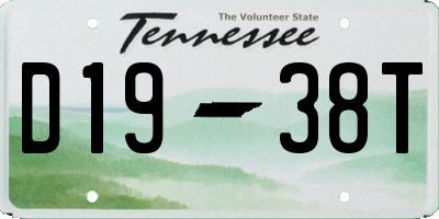 TN license plate D1938T