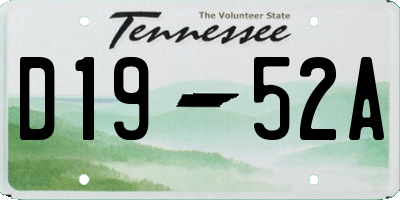 TN license plate D1952A
