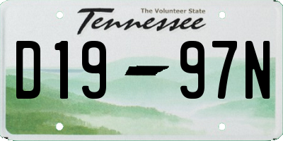 TN license plate D1997N
