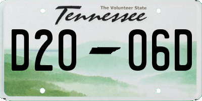 TN license plate D2006D