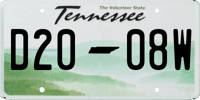 TN license plate D2008W