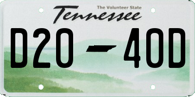 TN license plate D2040D