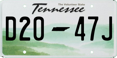 TN license plate D2047J
