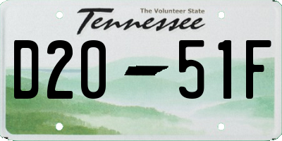 TN license plate D2051F