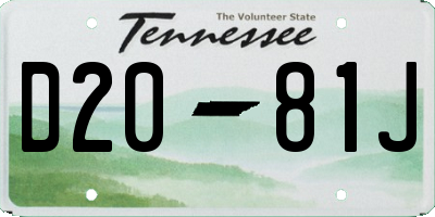 TN license plate D2081J