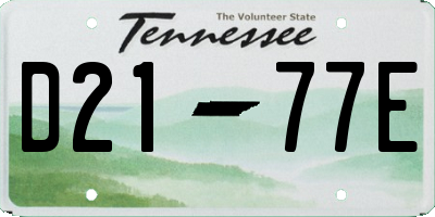 TN license plate D2177E