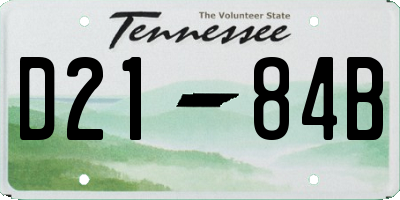 TN license plate D2184B