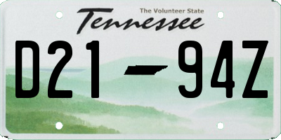 TN license plate D2194Z