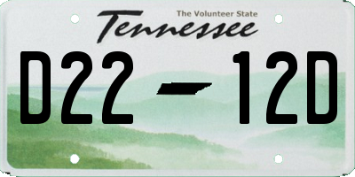 TN license plate D2212D