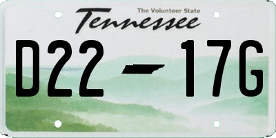 TN license plate D2217G