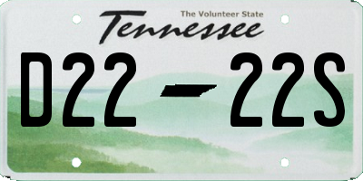 TN license plate D2222S