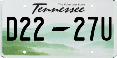 TN license plate D2227U