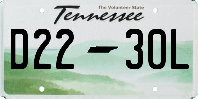 TN license plate D2230L