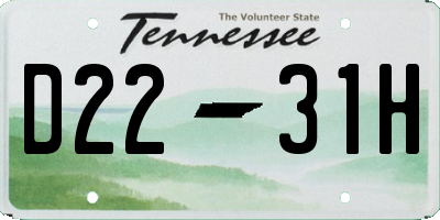 TN license plate D2231H