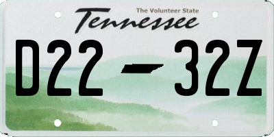 TN license plate D2232Z