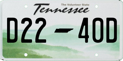 TN license plate D2240D