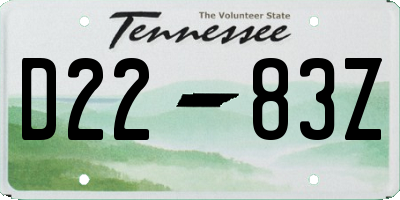 TN license plate D2283Z
