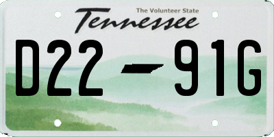 TN license plate D2291G