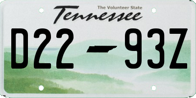 TN license plate D2293Z