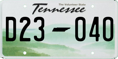 TN license plate D2304O