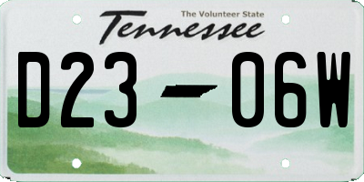 TN license plate D2306W