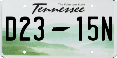 TN license plate D2315N