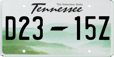 TN license plate D2315Z