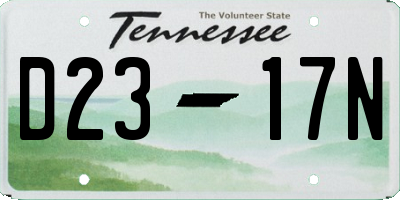 TN license plate D2317N