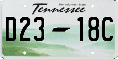 TN license plate D2318C