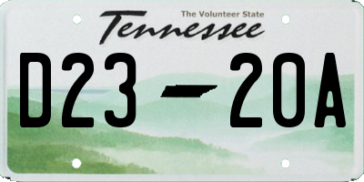 TN license plate D2320A