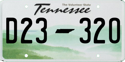 TN license plate D2332O