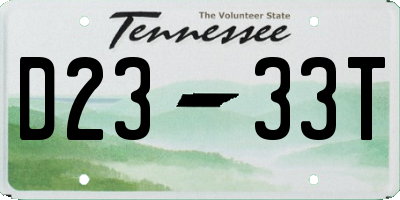 TN license plate D2333T