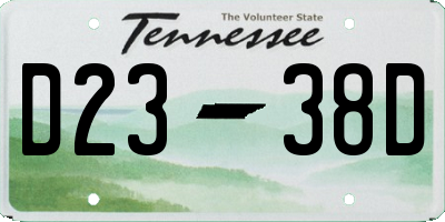 TN license plate D2338D