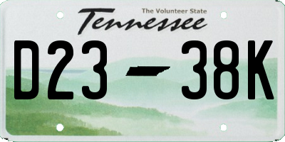 TN license plate D2338K