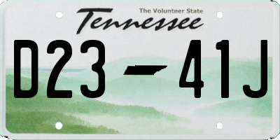 TN license plate D2341J