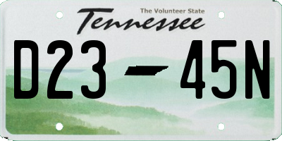 TN license plate D2345N