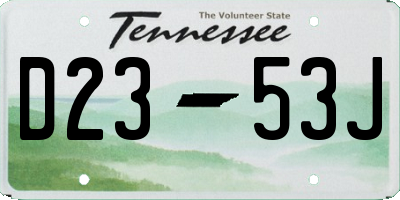TN license plate D2353J