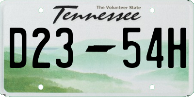 TN license plate D2354H