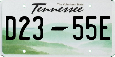 TN license plate D2355E
