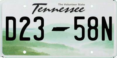 TN license plate D2358N