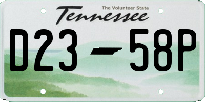 TN license plate D2358P