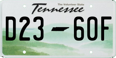 TN license plate D2360F
