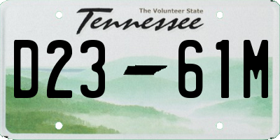 TN license plate D2361M