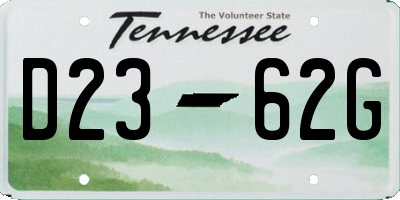 TN license plate D2362G