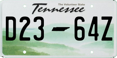 TN license plate D2364Z