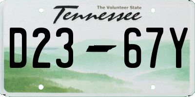 TN license plate D2367Y