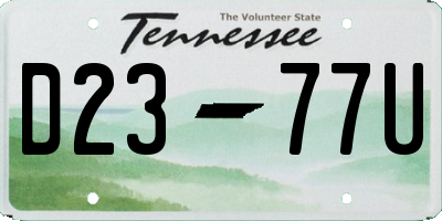 TN license plate D2377U