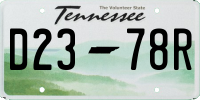 TN license plate D2378R