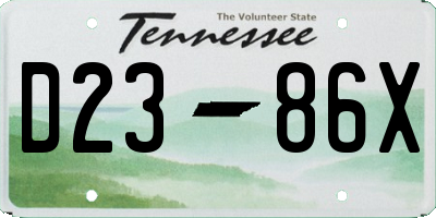 TN license plate D2386X