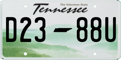 TN license plate D2388U